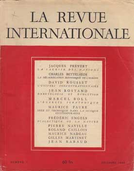 La revue internationale. No. 1. Décembre 1945.