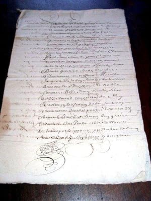 Beau document à déchiffrer de 5 pages manuscrites datant de 1667 sur papier Babin Paul sieur de B...