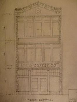 Building Plans and Elevation for a Building for Milo Coffee Co., 759 Harrison St., San Francisco.