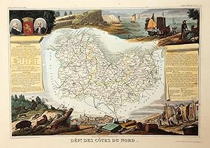 Carte du Département des Côtes du Nord (Bretagne), région du Nord Ouest, n° 21.