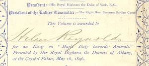 Two Years Ago (1896 Prize presented to Helen Reynolds by Her Royal Highness The Duchess of Albany...