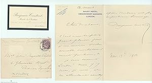 Autograph Letter Signed, in French with translation, to Mrs Alice Reynolds-Peyton, (Benjamin, 184...