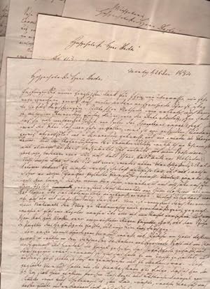 ALS - 6 eigenhändige Briefe mit Unterschrift. Marburg 28.I.1834 bis 12.X.1836.