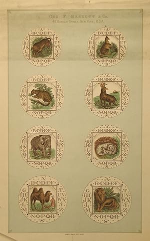 Illustrated broadside for decorated children's plates manufactured by the Geo. F. Bassett & Co., ...