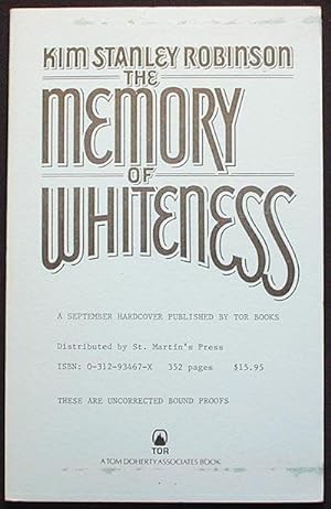 The Memory of Whiteness: A Scientific Romance [Uncorrected Bound Proofs]