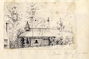 Original pencil sketch of cottage. Clover Nook, Auckland N.Z.