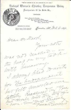 Autograph Letter Signed to Dr. Ward