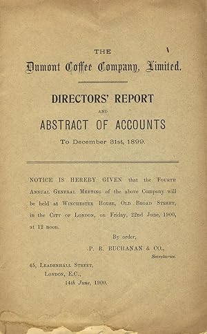 Directors' report and abstract of accounts to December 31st, 1899