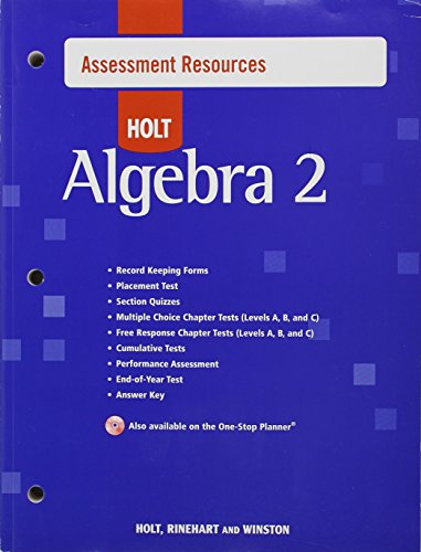 Holt Algebra 2 Assessment Resources With Answers