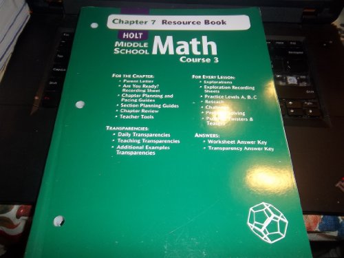 Chapter 7 Resource Book (Holt Middle School Math Course 3) (Paperback)
Chapter 7 Resource Book (Holt Middle School Math Course 3) (Paperback)