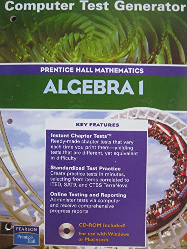 Algebra 1: Computer Test Generator (Prentice Hall Mathematics) (Book CD-ROM)