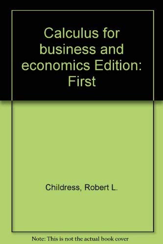 Calculus for Business and Economics