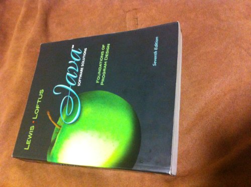 Java Software Solutions : Foundations of Program, 7th edition Design
