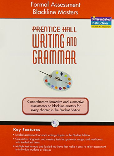 Writing and Grammar 2008 Formal Assessment Blackline Masters Grade 8