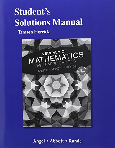 A Student Solutions Manual for Survey of Mathematics with Applications