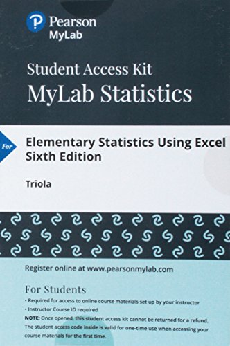 MyLab Statistics with Pearson eText -- Standalone Access Card -- for Elementary Statistics Using Excel (My Stat Lab)
MyLab Statistics with Pearson eText -- Standalone Access Card -- for Elementary Statistics Using Excel (My Stat Lab)