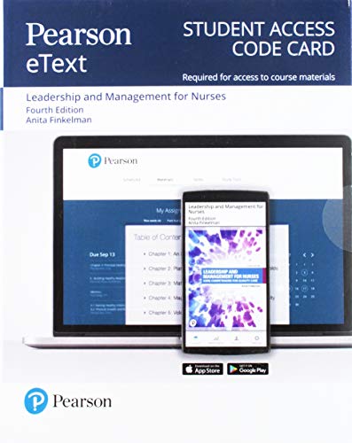 Pearson eText Leadership and Management for Nurses -- Access Card