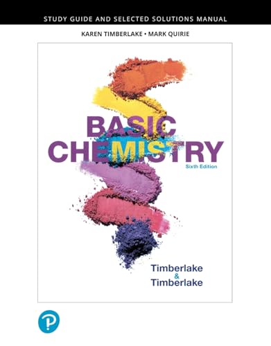 Student Study Guide and Selected Solutions Manual for Basic Chemistry