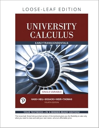 University Calculus: Early Transcendentals, Single Variable