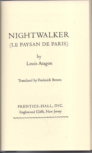 Nightwalker (Le paysan de Paris) (New library of French classics)