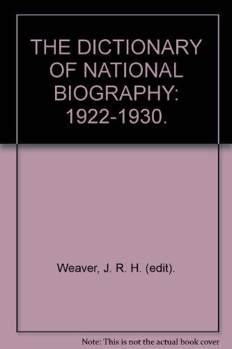 The Dictionary of National Biography 1922-1930