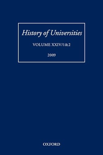 History of Universities: Volume XXIV 1&2 (History of Universities Series)