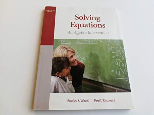 Solving Equations: An Algebra Intervention