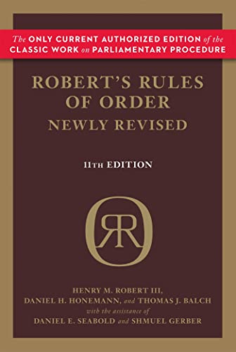 Robert's Rules of Order, Newly Revised - 11th Edition