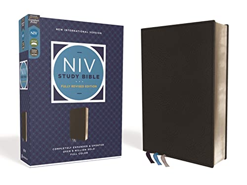 NIV Study Bible, Fully Revised Edition, Genuine Leather, Black, Red Letter, Comfort Print
NIV Study Bible, Fully Revised Edition, Genuine Leather, Black, Red Letter, Comfort Print