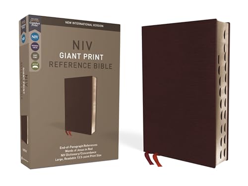NIV, Reference Bible, Giant Print, Bonded Leather, Burgundy, Red Letter, Thumb Indexed, Comfort Print
NIV, Reference Bible, Giant Print, Bonded Leather, Burgundy, Red Letter, Thumb Indexed, Comfort Print