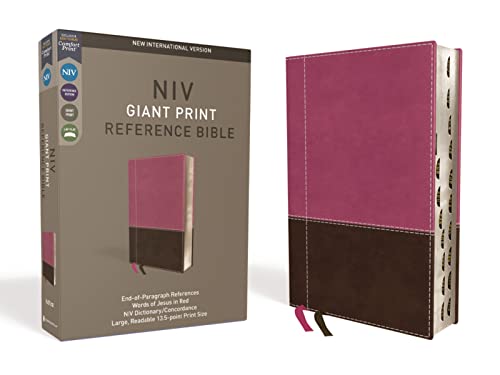 NIV, Reference Bible, Giant Print, Leathersoft, Pink/Brown, Red Letter, Thumb Indexed, Comfort Print
NIV, Reference Bible, Giant Print, Leathersoft, Pink/Brown, Red Letter, Thumb Indexed, Comfort Print