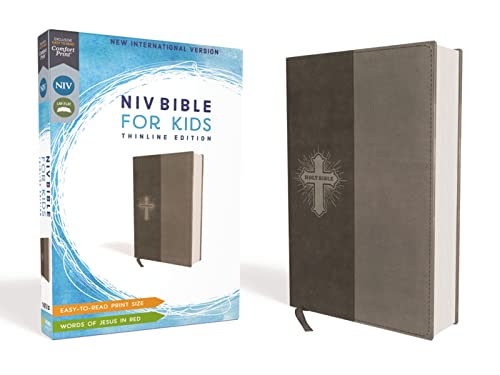 Niv Bible for Kids Leathersoft Gray Red Letter Format: Slides