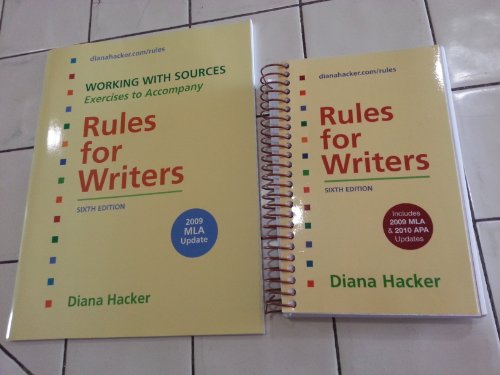 Rules for Writers with 2009 MLA and 2010 APA Updates by Diana Hacker (2010, Paperback)