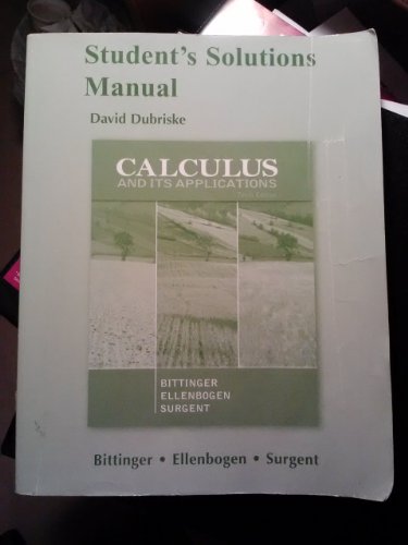 Student Solutions Manual for Calculus and Its Applications