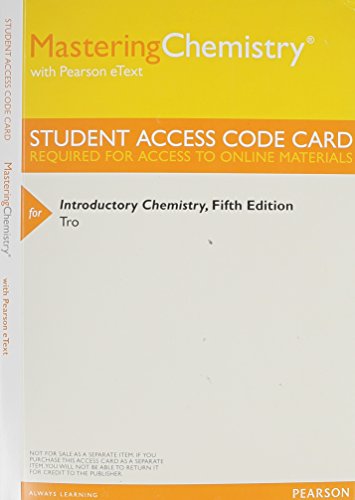 Mastering Chemistry with Pearson eText -- ValuePack Access Card -- for Introductory Chemistry