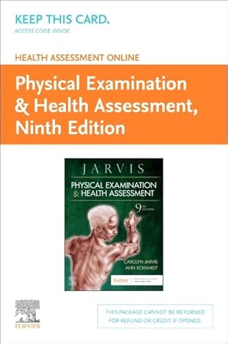Health Assessment Online for Physical Examination and Health Assessment, Version 4 Access Code
Health Assessment Online for Physical Examination and Health Assessment, Version 4 Access Code