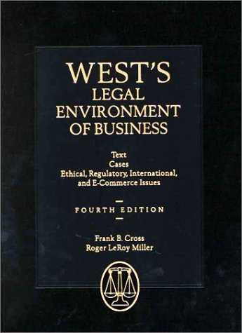 9780324015720 - West's Legal Environment of Business: Text, Cases