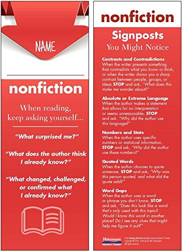 Reading Nonfiction Student Bookmarks: 30-Pack