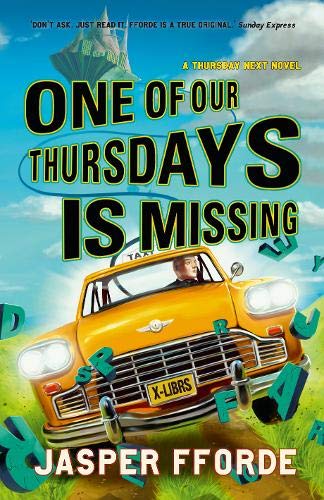 ONE OF OUR THURSDAYS IS MISSING - SIGNED LIBRARY FIRST EDITION FIRST PRINTING WITH POSTCARD