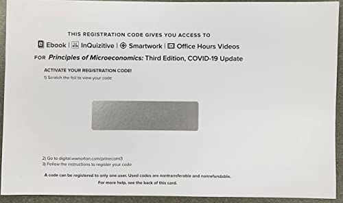 Inquisitive Access Code for Principles of Microeconomics: 3rd Edition, COVID-19 Update
Inquisitive Access Code for Principles of Microeconomics: 3rd Edition, COVID-19 Update