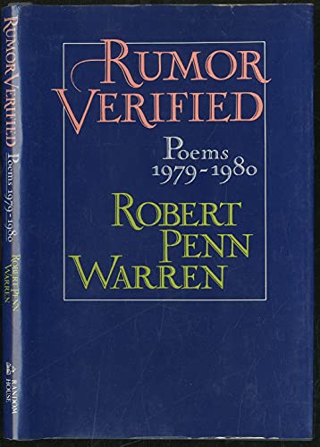 Rumor Verified (Poems 1979 - 1980)