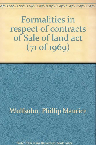 Formalities in respect of Contracts of Sale of Land Act (71 of 1969)