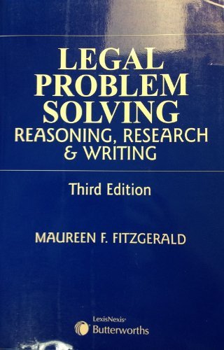 Legal Problem Solving Reasoning, Research & Writing. Third Edition