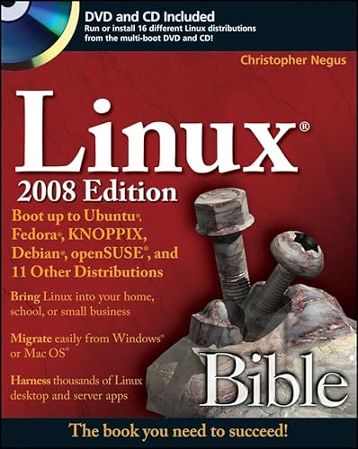 Linux Bible, 2008 Edition: Boot up to Ubuntu, Fedora, KNOPPIX, Debian, openSUSE, and 11 Other Distributions
Linux Bible, 2008 Edition: Boot up to Ubuntu, Fedora, KNOPPIX, Debian, openSUSE, and 11 Other Distributions