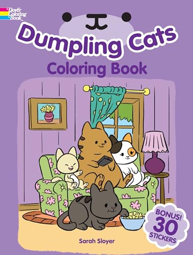 Dumpling Cats Coloring Book with Stickers (Dover Animal Coloring Books)