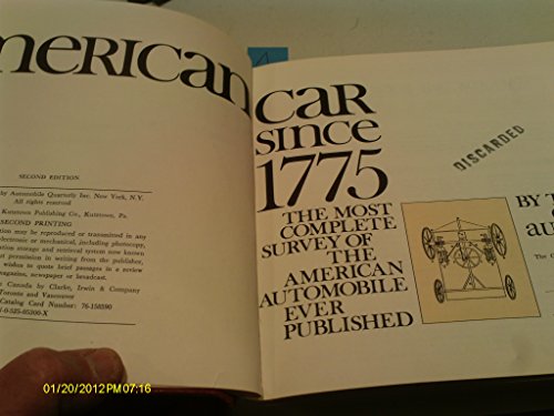 THE AMERICAN CAR SINCE 1775