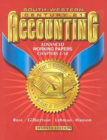 Century 21 Accounting 7e Advanced Course - Working Papers Chapters 1-24: Bundle Of Chpt 1-10 And 11- ; 9780538677479 ; 0538677473
Century 21 Accounting 7e Advanced Course - Working Papers Chapters 1-24: Bundle Of Chpt 1-10 And 11- ; 9780538677479 ; 0538677473