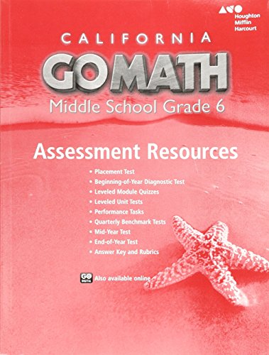 Go Math! California, Grade 6: Assessment Resource With Answers (Holt McDougal Go Math!)