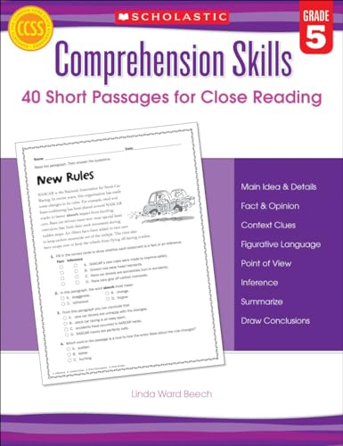 Comprehension Skills, Grade 5 : 40 Short Passages for Close Reading