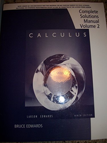 Complete Solutions Manual Volume 2 for Calculus